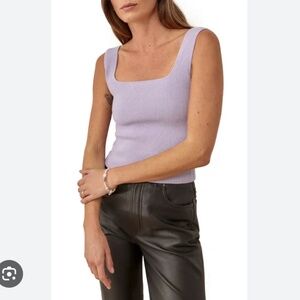 Reformation Julia Ribbed Tank in Purple